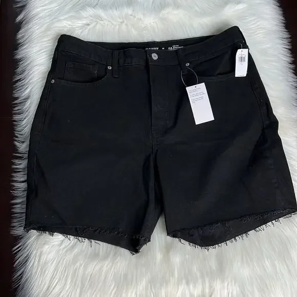 Old Navy Black High Rise OG Straight Shorts - Picture 1 of 5